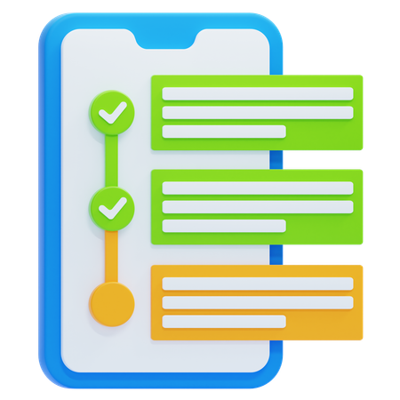 Liste de contrôle sur smartphone  3D Icon