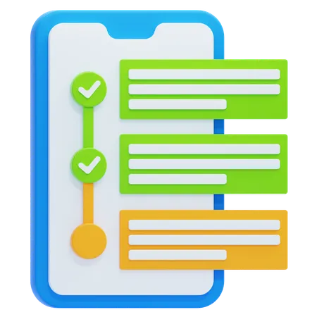 Liste de contrôle sur smartphone  3D Icon
