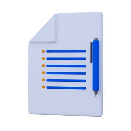 Liste de documents  3D Icon