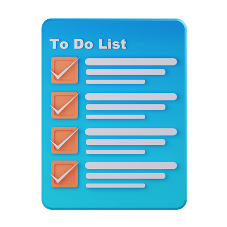 Liste de choses à faire complétée  3D Icon