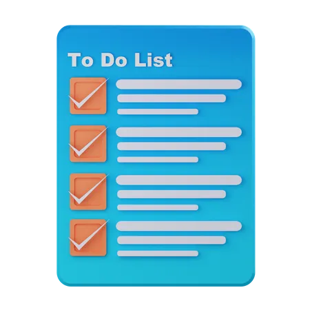 Liste de choses à faire complétée  3D Icon