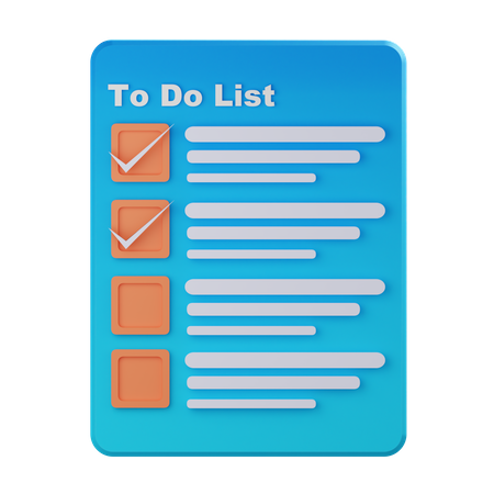 Liste de choses à faire incomplète  3D Icon