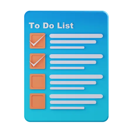 Liste de choses à faire incomplète  3D Icon