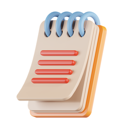 Carnet de notes de rappel  3D Icon