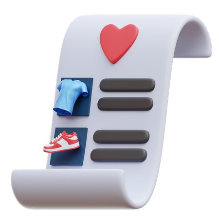 Liste de souhaits  3D Icon
