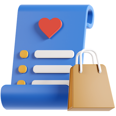 Liste de souhaits d'achats  3D Icon