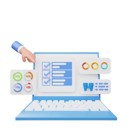 Liste de tâches en ligne  3D Icon