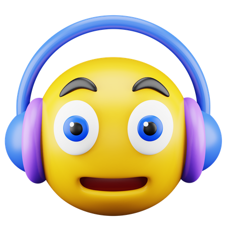 Listening Music Emoji  3D Icon