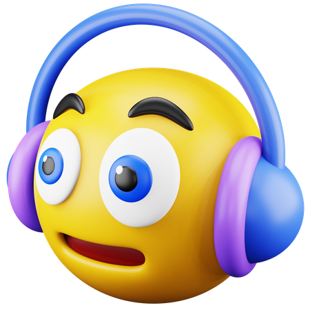 Listening Music Emoji  3D Icon