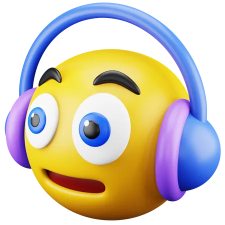 Listening Music Emoji  3D Icon