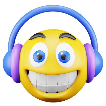 Listening Music Emoji  3D Icon