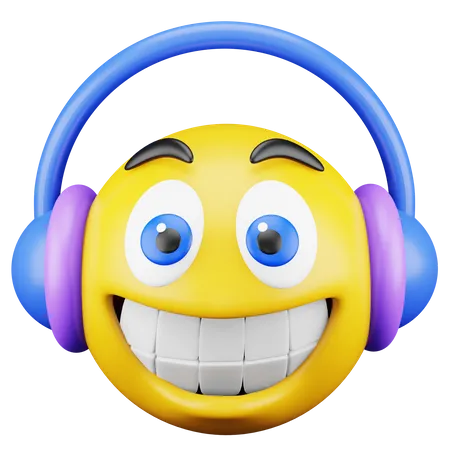 Listening Music Emoji  3D Icon