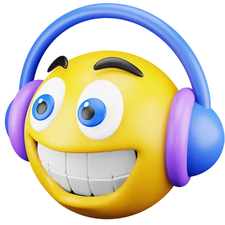 Listening Music Emoji  3D Icon