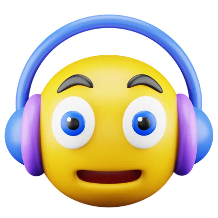 Listening Music Emoji 3D Icon