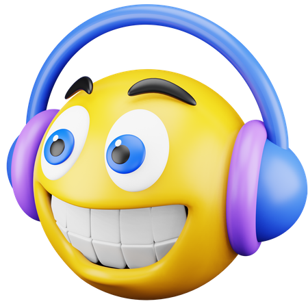 Listening Music Emoji 3D Icon