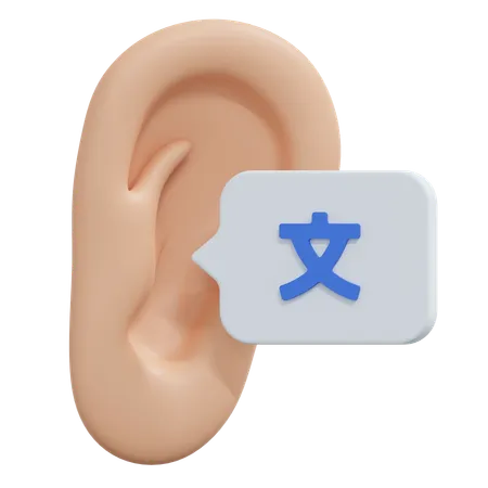 Listening Section Foreign Language Learning 3 D Icon Illustration 3D Icon