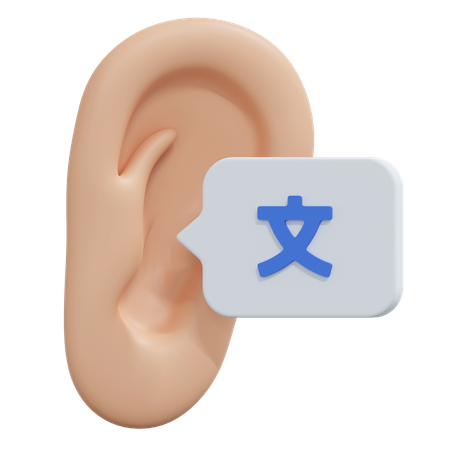 Listening Section Foreign Language  3D Icon