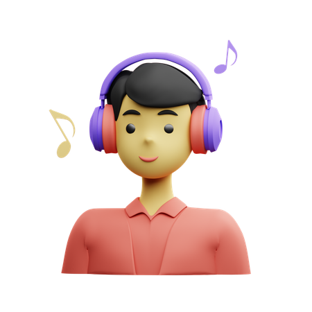 Listening to Music  3D Icon