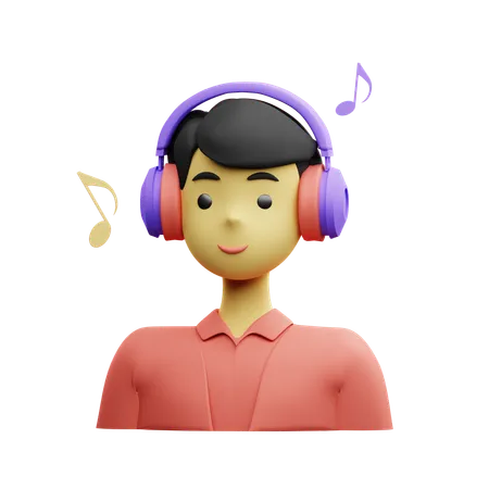 Listening to Music  3D Icon