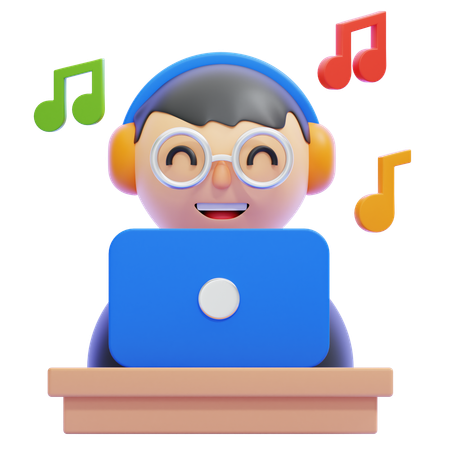 Listening to Music  3D Icon