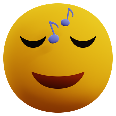 Listening To Music Emoji  3D Icon