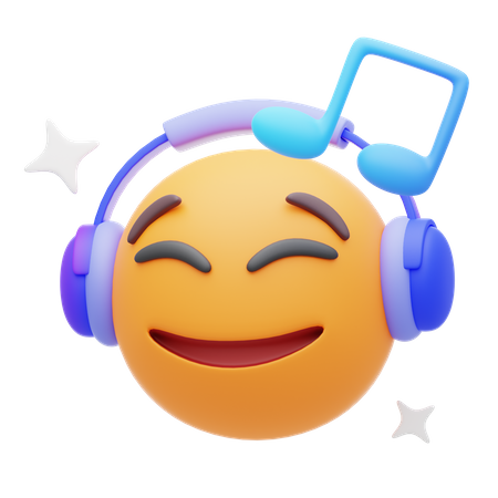 Listening to Music Emoji  3D Icon