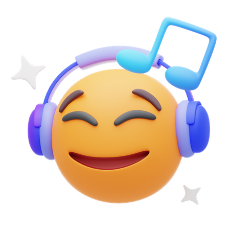 Listening to Music Emoji  3D Icon