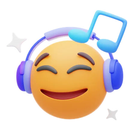 Listening to Music Emoji  3D Icon