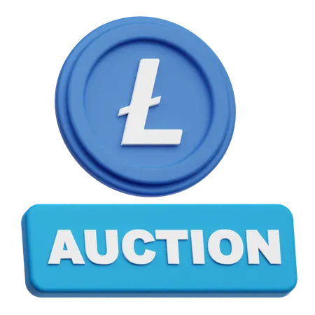 Lite Coin Auction  3D Icon