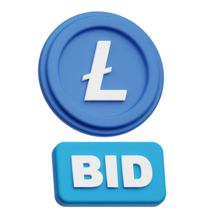 라이트 코인 입찰  3D Icon