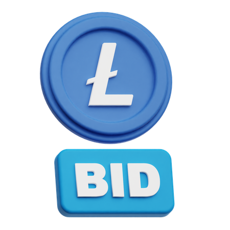 Lite Coin Bid  3D Icon