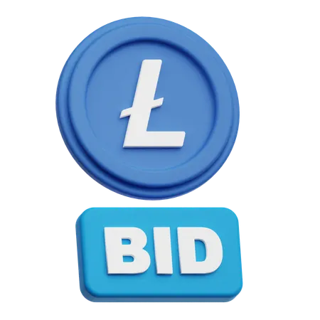 Lite Coin Bid  3D Icon
