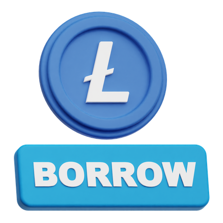 라이트코인 빌리기  3D Icon