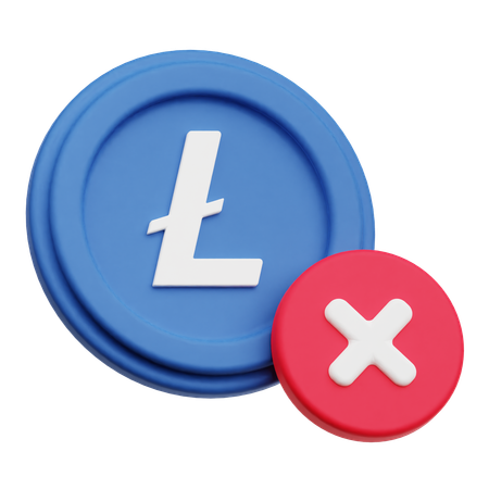 Lite Coin Cross  3D Icon