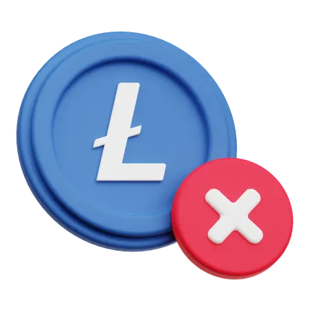 Lite Coin Cross  3D Icon