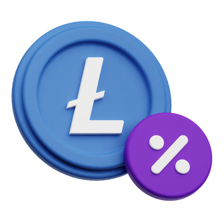 Lite Coin Discount  3D Icon