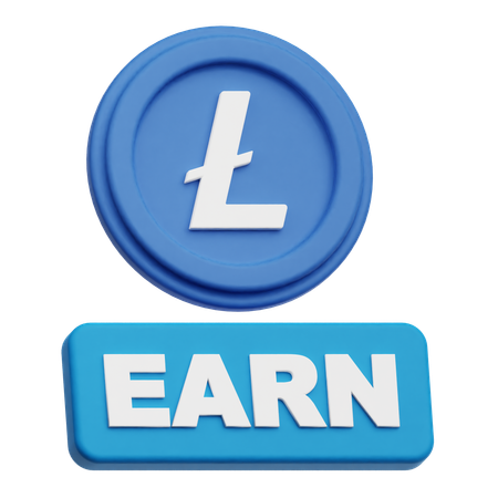 Lite Coin Earn  3D Icon