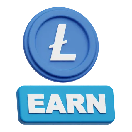 Lite Coin Earn  3D Icon