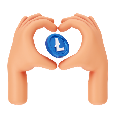 Amour du litecoin  3D Icon