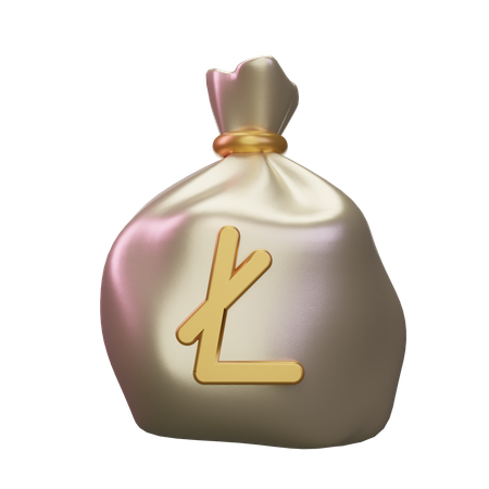 Sac d'argent litecoin  3D Icon