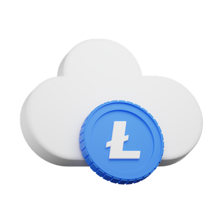 라이트코인 클라우드  3D Icon