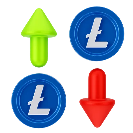 Crescimento de litecoin  3D Icon