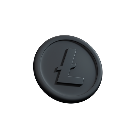 Arcilla de vista lateral de moneda criptográfica Litecoin  3D Icon