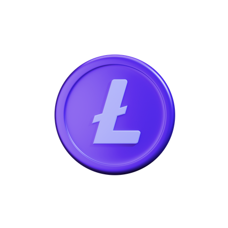 Litecoin crypto coin Light  3D Icon