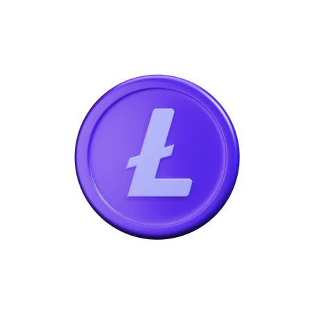 Litecoin crypto coin Light  3D Icon