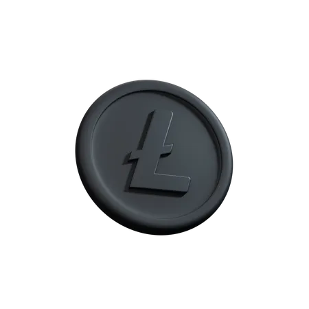 Litecoin crypto coin side view clay  3D Icon