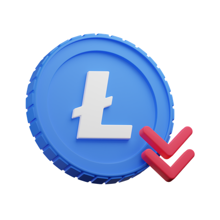 라이트코인 다운  3D Icon