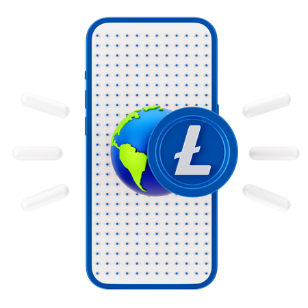 Litecoin global en línea  3D Icon