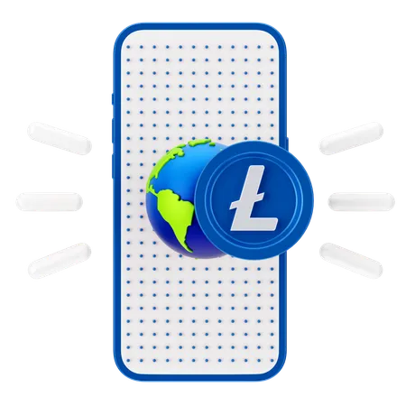 Litecoin global en línea  3D Icon