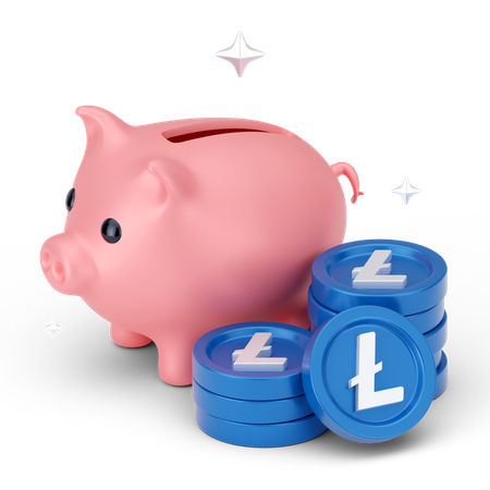 Litecoin-Ersparnisse  3D Icon